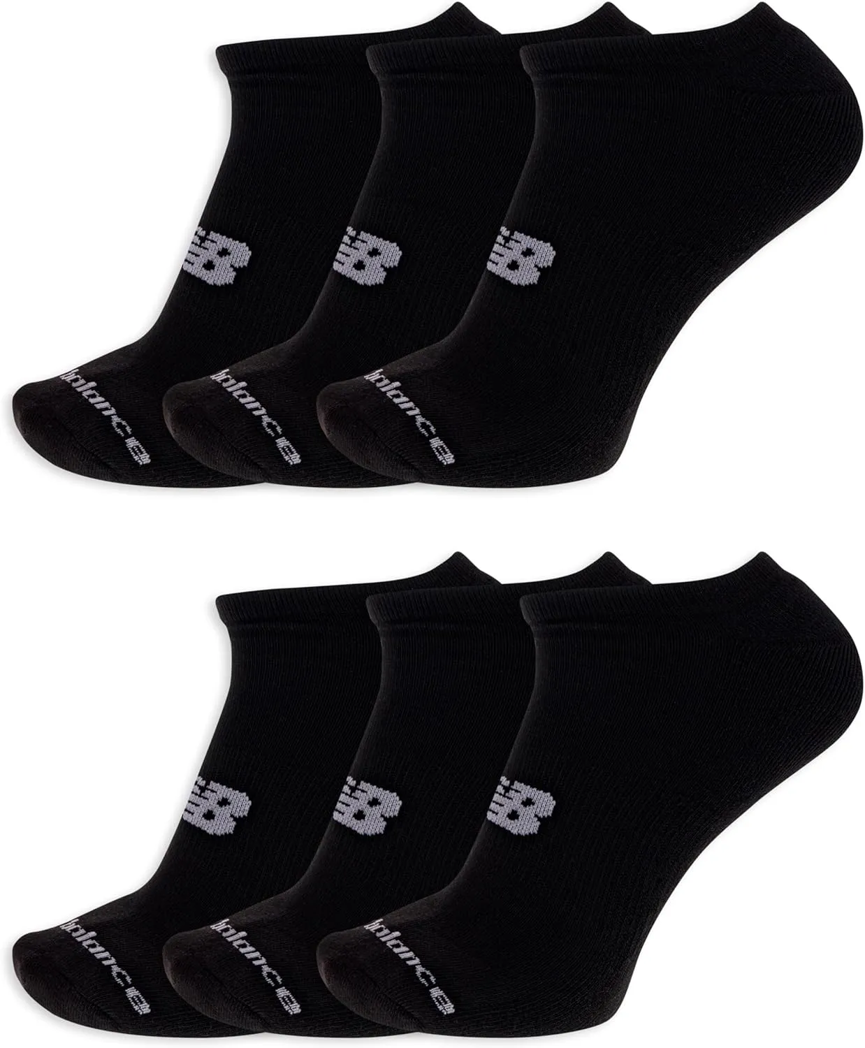 New Balance Women's Performance Cushioned No Show Socks-6 & 12 Pairs-Moisture Wicking