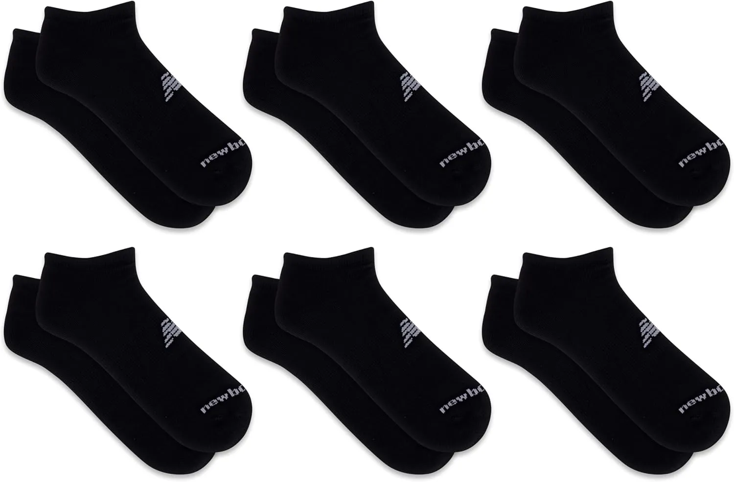 New Balance Women's Performance Cushioned No Show Socks-6 & 12 Pairs-Moisture Wicking