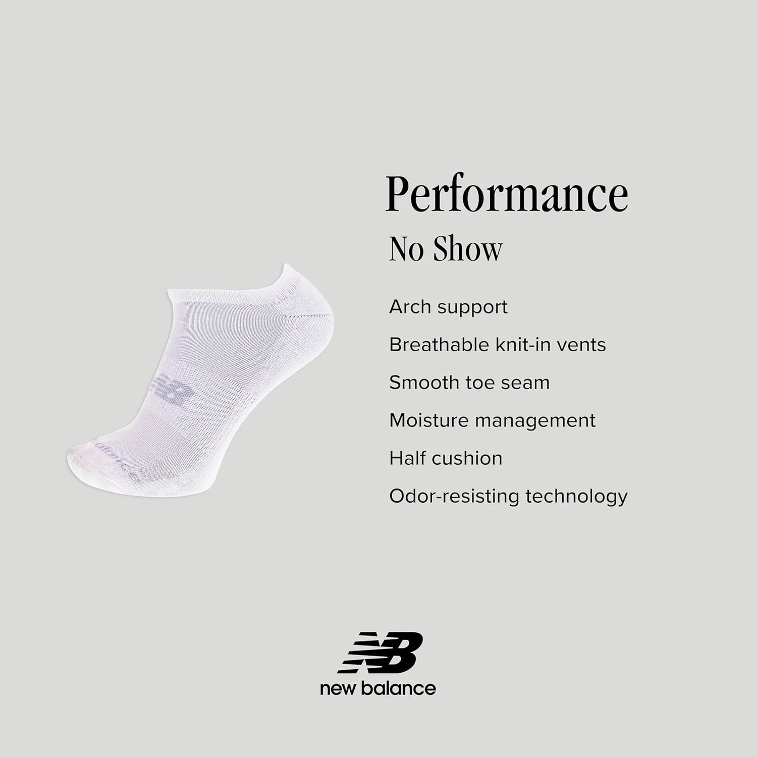 New Balance Women's Performance Cushioned No Show Socks-6 & 12 Pairs-Moisture Wicking