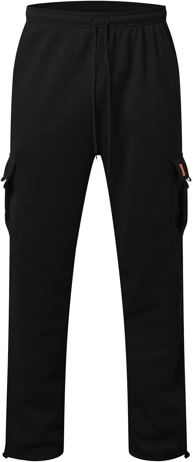 Outdoor Cargo Hiking Pants Bunched Feet Multi Pocket Cargo Pants for Active Gym Track Jogging Men's Winter Pants