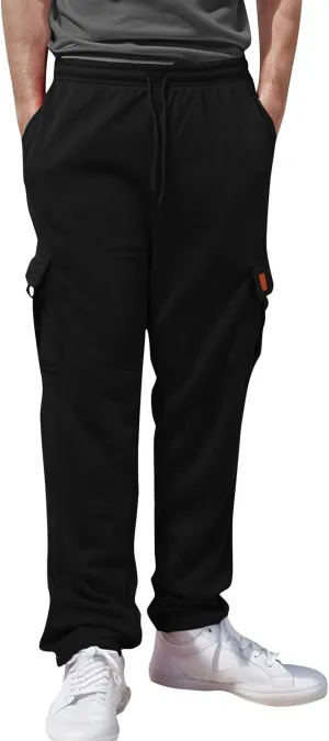 Outdoor Cargo Hiking Pants Bunched Feet Multi Pocket Cargo Pants for Active Gym Track Jogging Men's Winter Pants