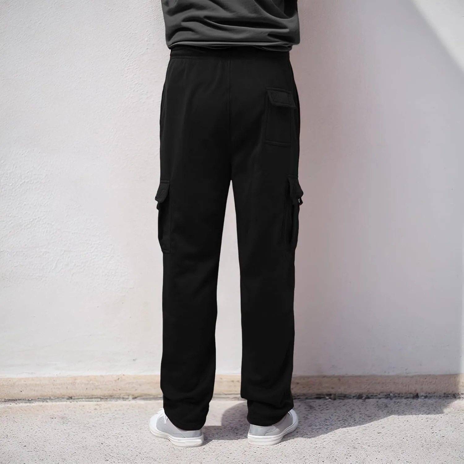 Outdoor Cargo Hiking Pants Bunched Feet Multi Pocket Cargo Pants for Active Gym Track Jogging Men's Winter Pants