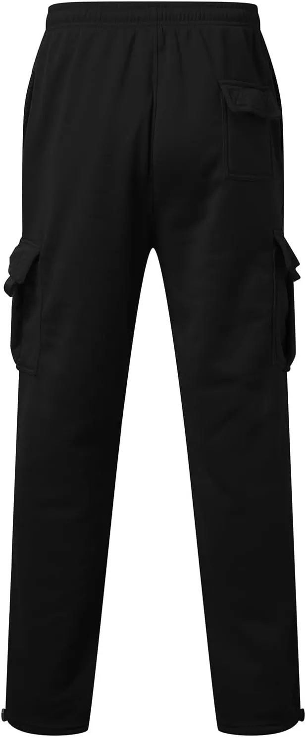 Outdoor Cargo Hiking Pants Bunched Feet Multi Pocket Cargo Pants for Active Gym Track Jogging Men's Winter Pants