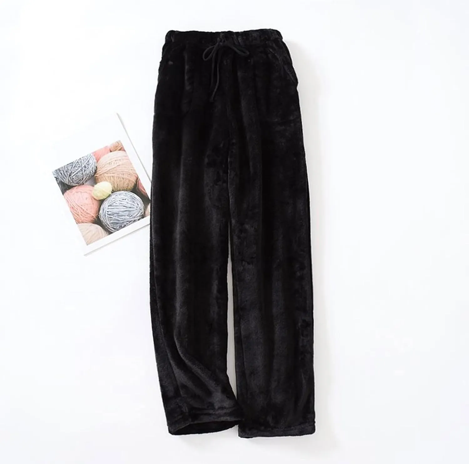 Pajama Pants for Women Flannel Pajamas Plush Sleep Pants Elastic Waist Pajama Bottoms Plaid Pants with Pockets