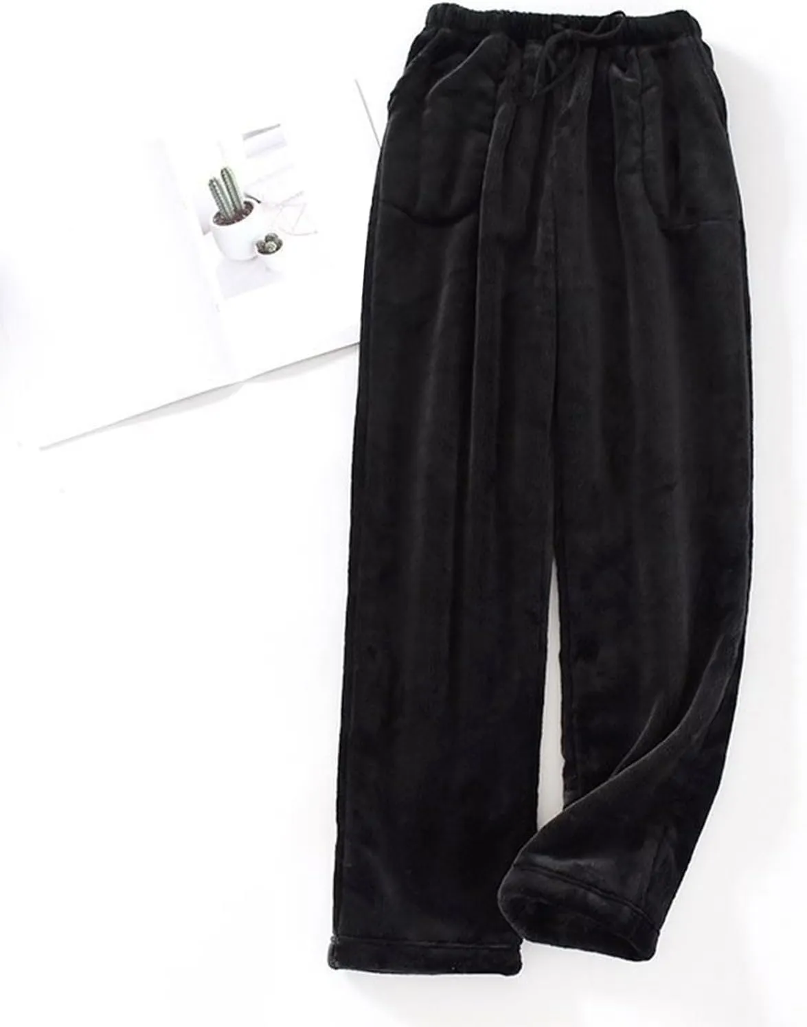Pajama Pants for Women Flannel Pajamas Plush Sleep Pants Elastic Waist Pajama Bottoms Plaid Pants with Pockets