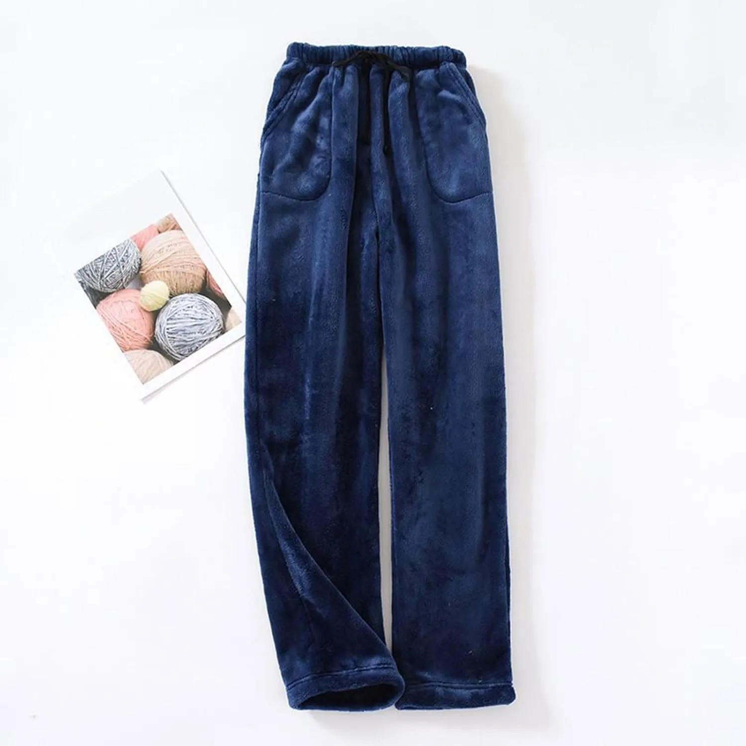 Pajama Pants for Women Flannel Pajamas Plush Sleep Pants Elastic Waist Pajama Bottoms Plaid Pants with Pockets