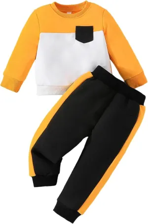 Pant Sets for Boys Crewneck Fall Winter Pullover and Jogger Sweatpants Athletic Set Stylish Sport Outfits