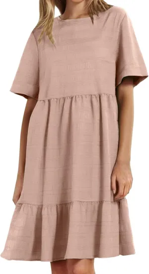 Plus Size Dresses for Women Short Sleeve Crew Neck Womens Dresses Swing Flowy Tiered Ruffle Beach Dress 2025