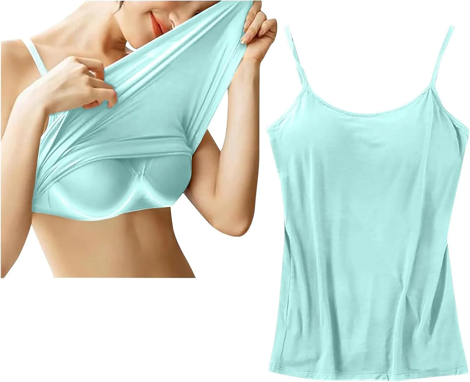 Plus Size Tank Top with Built in Bra for Women Athletic Sleeveless Workout Tops Summer Basic Yoga Camisole