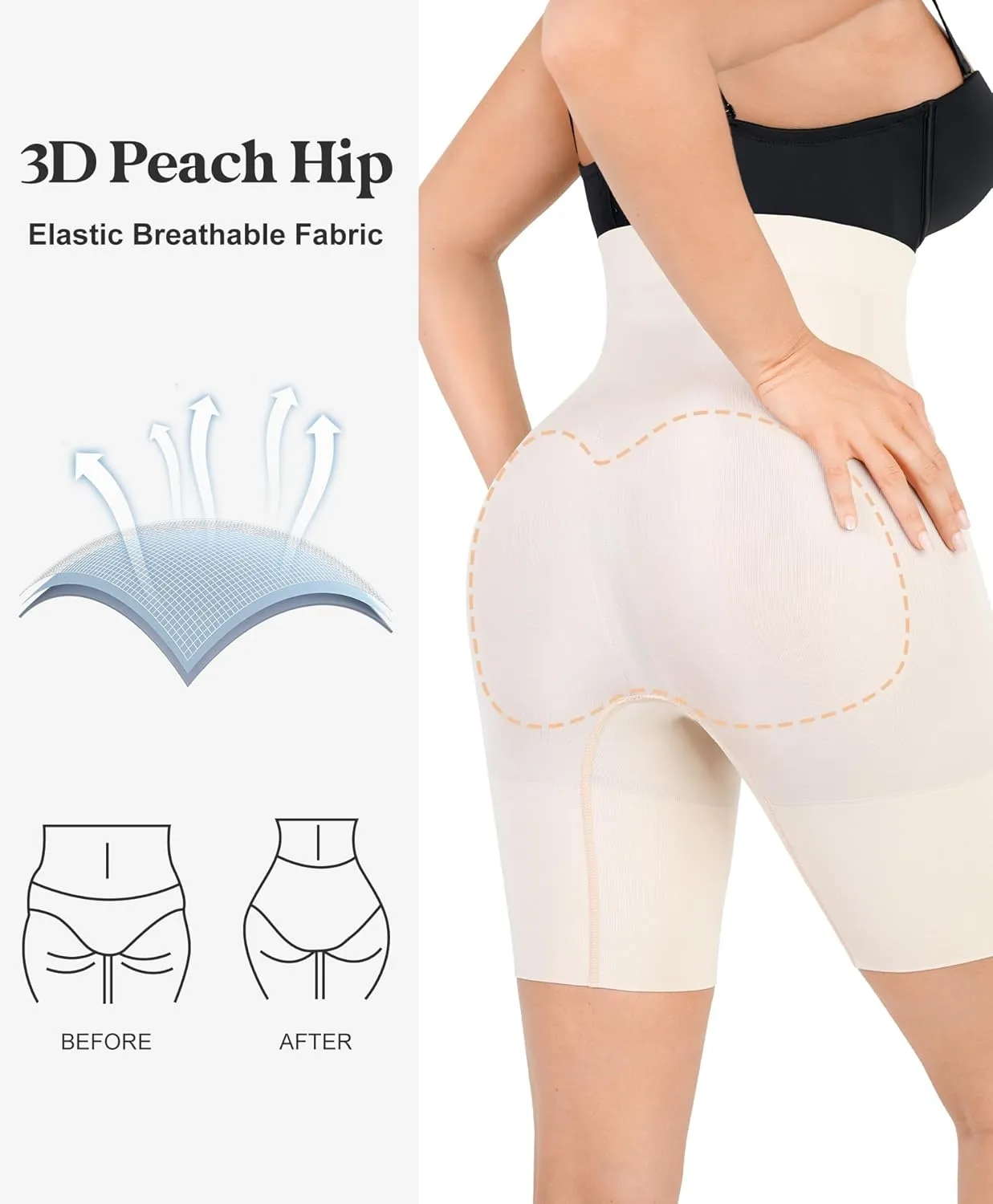 Popilush Shapewear Tummy Control High Waisted Shorts Body Shper for Women Butt Lifting Thigh Slimming Underwear