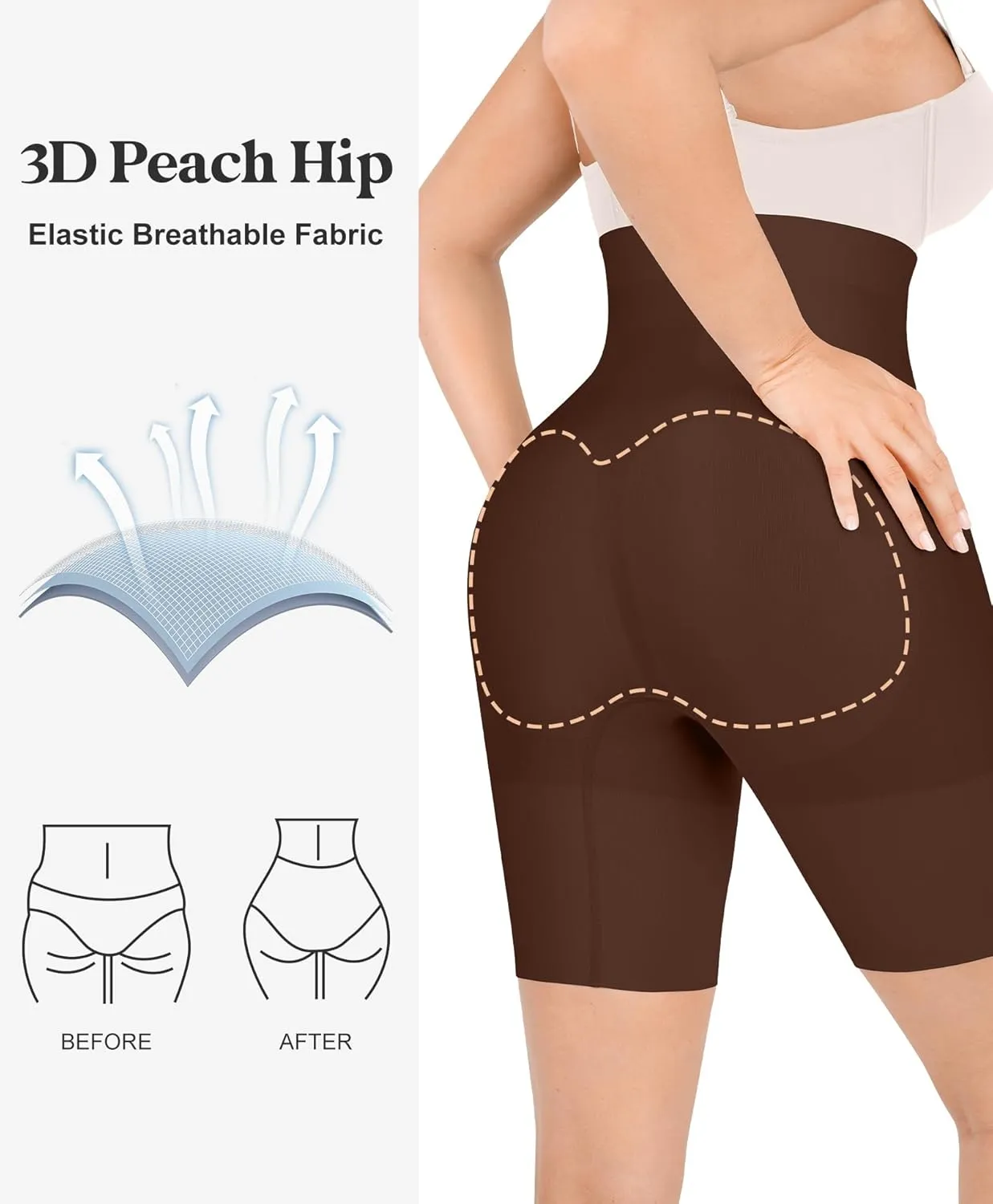 Popilush Shapewear Tummy Control High Waisted Shorts Body Shper for Women Butt Lifting Thigh Slimming Underwear