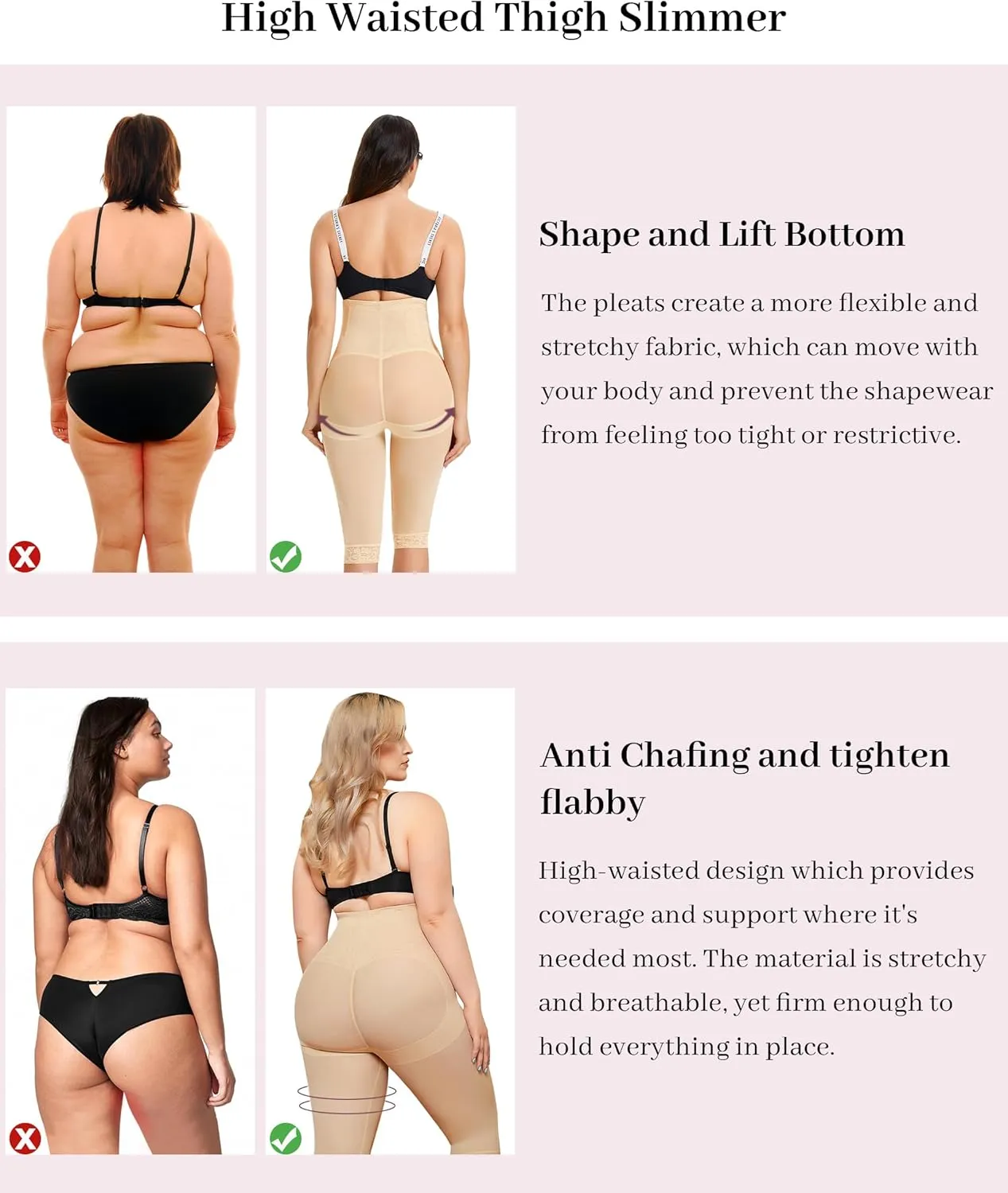 RDSIANE High Waist Shapewear Tummy Control Criss-Cross Body Shaper For Women Capri Butt Lifting Shapewear