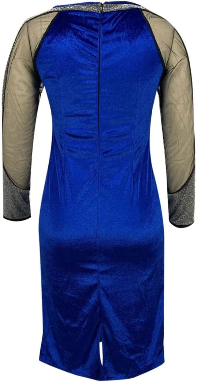 RKSTN Mid-Length Slim Bodycon Dress Sexy Mesh Bag Hip Plus Size Dress Long Sleeves Spring Dresses Prom Cocktail Sequin Dress