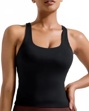 RUNNING GIRL Sports Bras for Women, Racerback Tank Tops with Built in Bras Activewear Yoga Workout Tops for Women