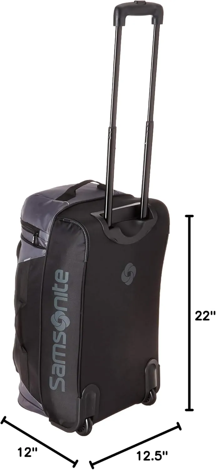 Samsonite Andante 2 Wheeled Duffel Bag – 22-Inch Durable Rolling Luggage with Inline Skate Wheels, Push-Button Handle & Spacious Compartments – Travel-Friendly and Lightweight - Moss Green/Black