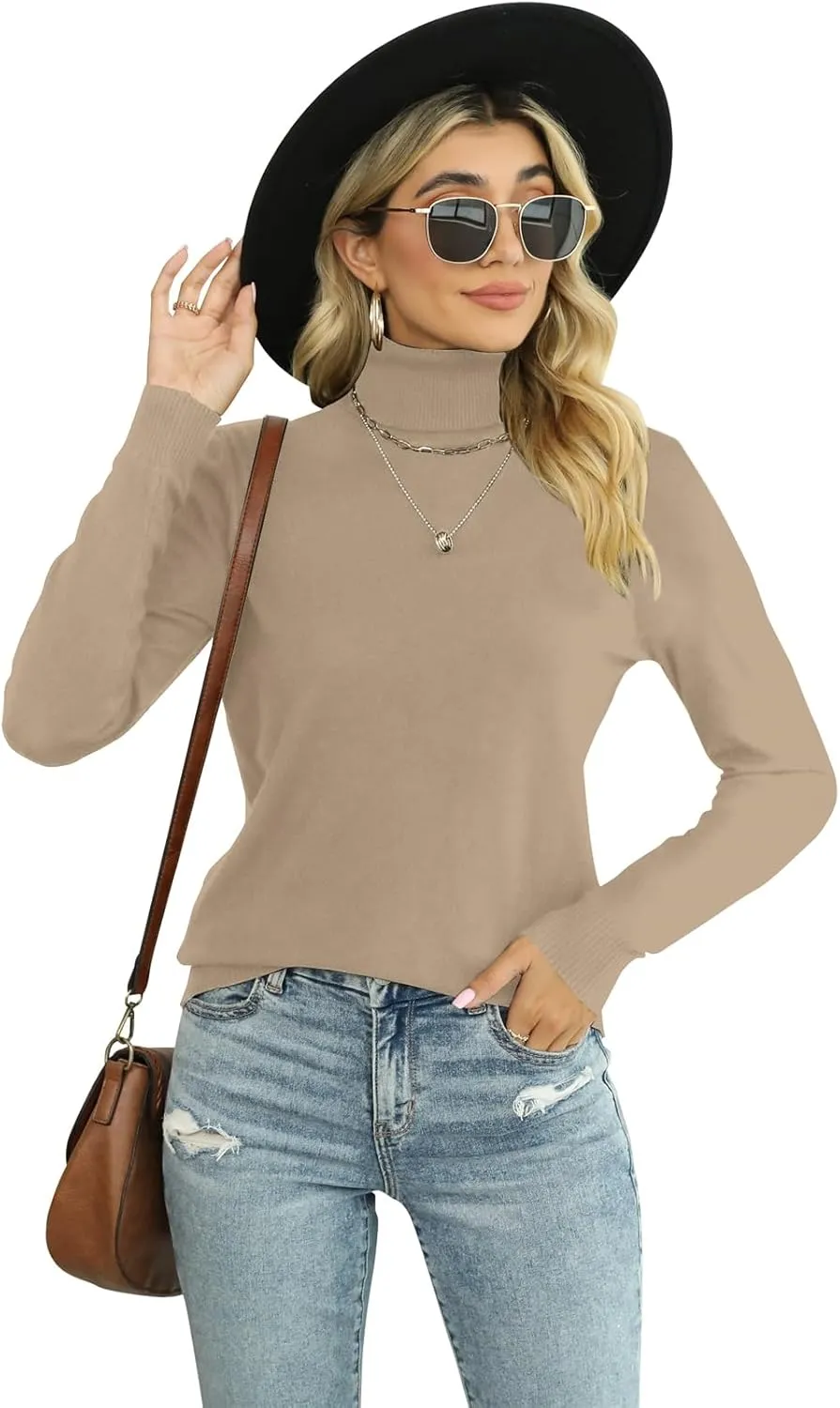 SANGTREE Women's Soft Turtleneck Sweater