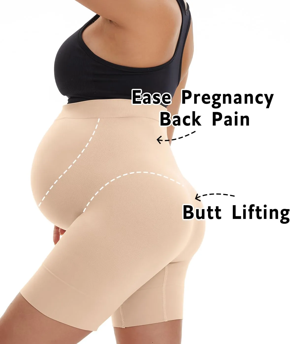 Seamless Maternity Shapewear, Prevent Thigh Chaffing, Pregnancy Belly Support, S-5XL