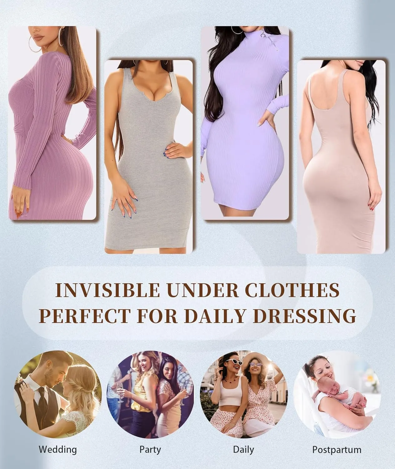 sellto Tummy Control Shapewear Shorts High Waisted Body Shaper Shorts Women Seamless Girdles Under Dresses Thigh Slimmer