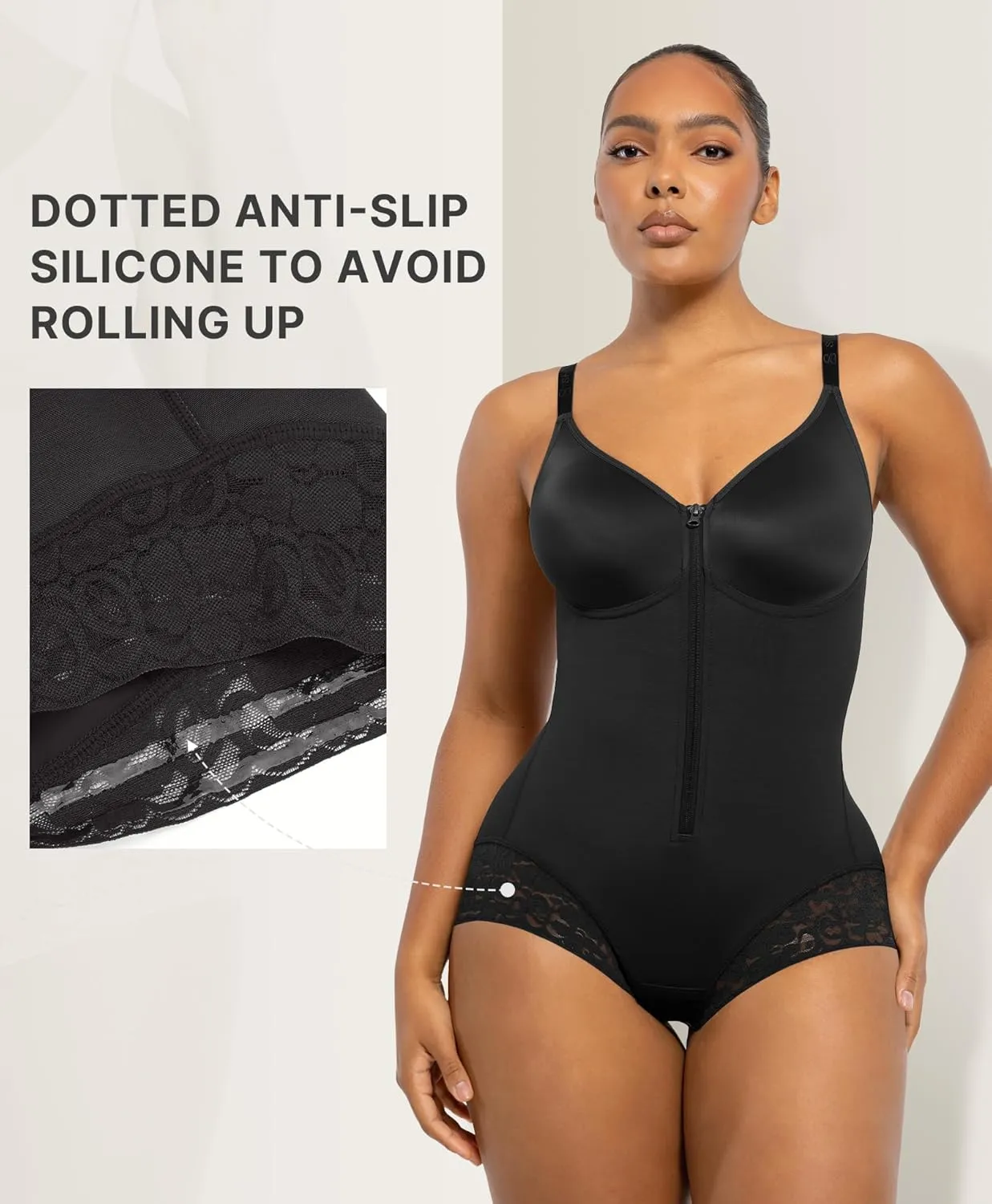 SHAPELLX Shapewear for Women Tummy Control Half Body Shaper Snatched Zipper Butt Lifting Faja Colombiana Bodysuits for Women
