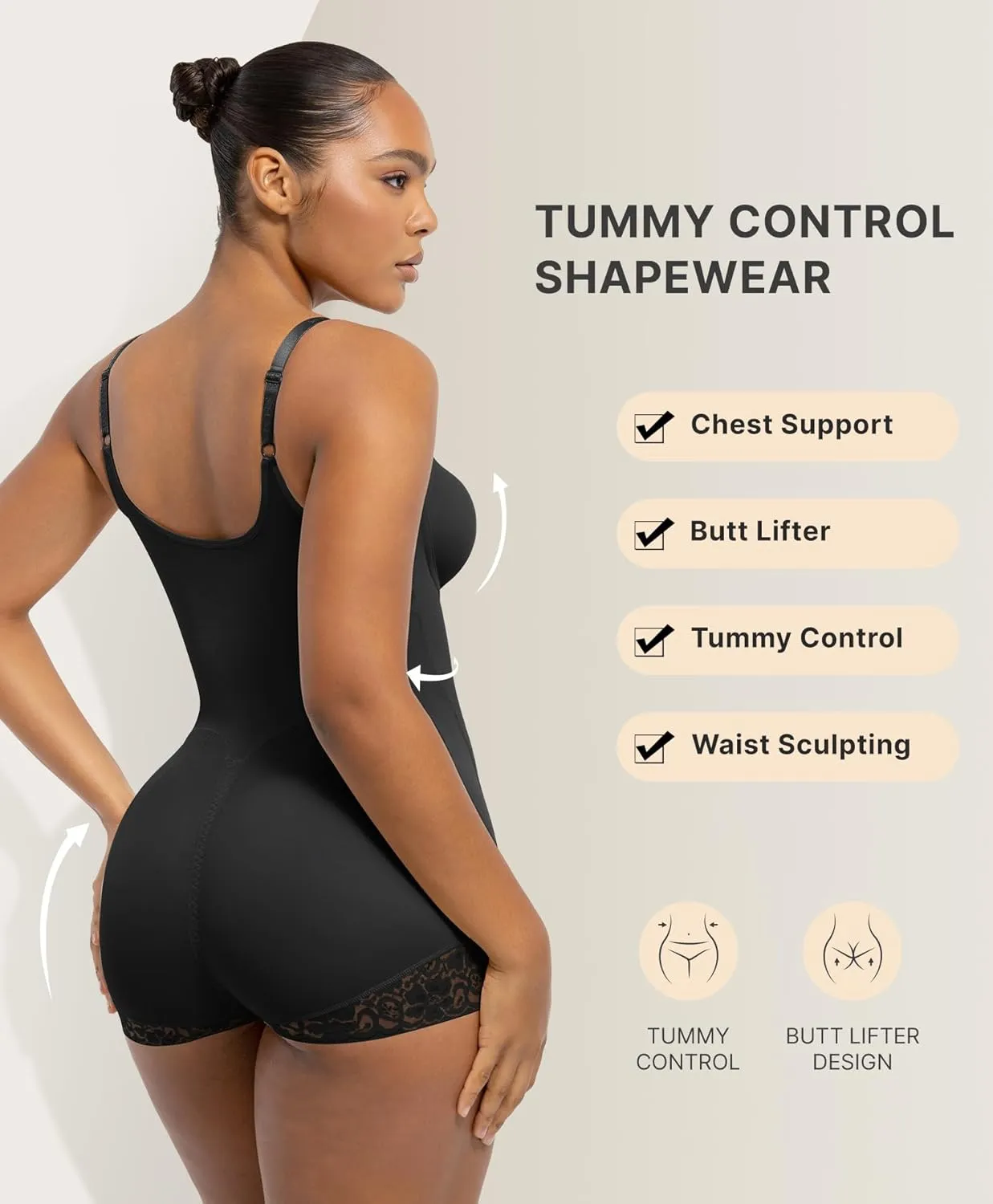 SHAPELLX Shapewear for Women Tummy Control Half Body Shaper Snatched Zipper Butt Lifting Faja Colombiana Bodysuits for Women