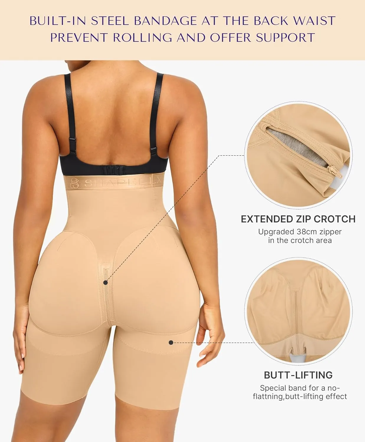 SHAPELLX Shapewear For Women Tummy Control High Waisted Body Shaper Shorts Butt Lifting Shapewear Higher Power Panties