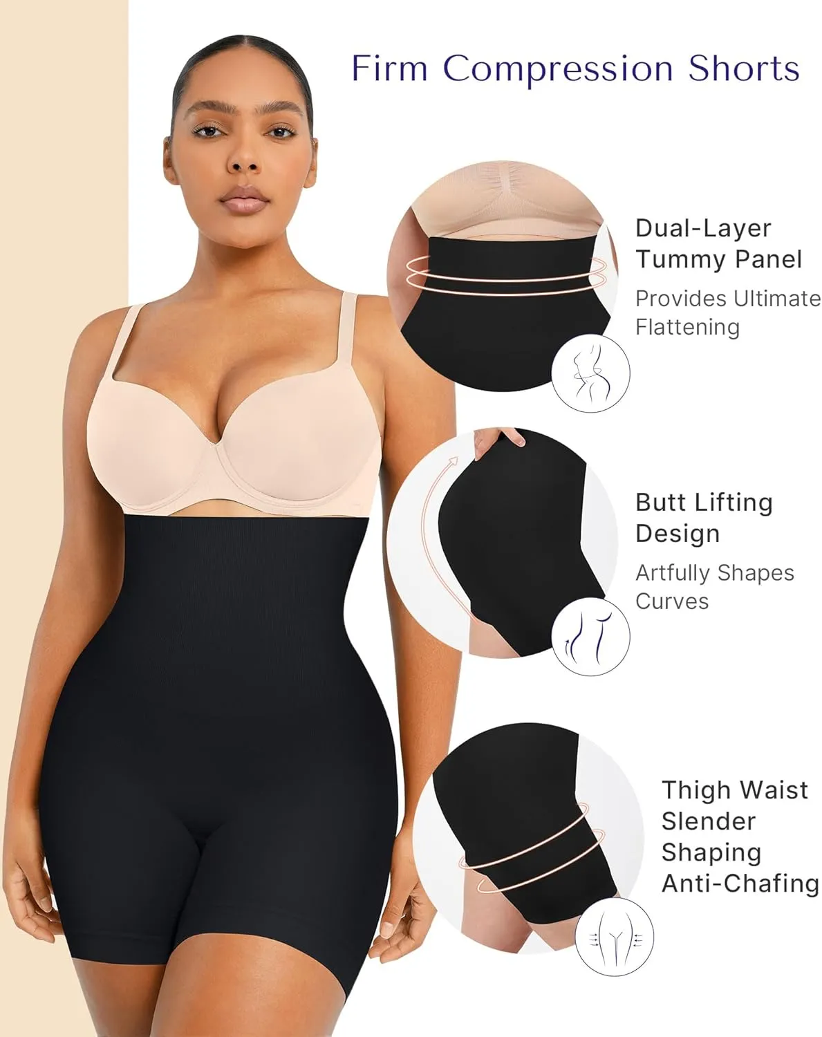 SHAPELLX Shapewear Tummy Control Seamless High Waisted Body Shaper Waist Slimming Thong Underwear Girdle Tummy Slimmer