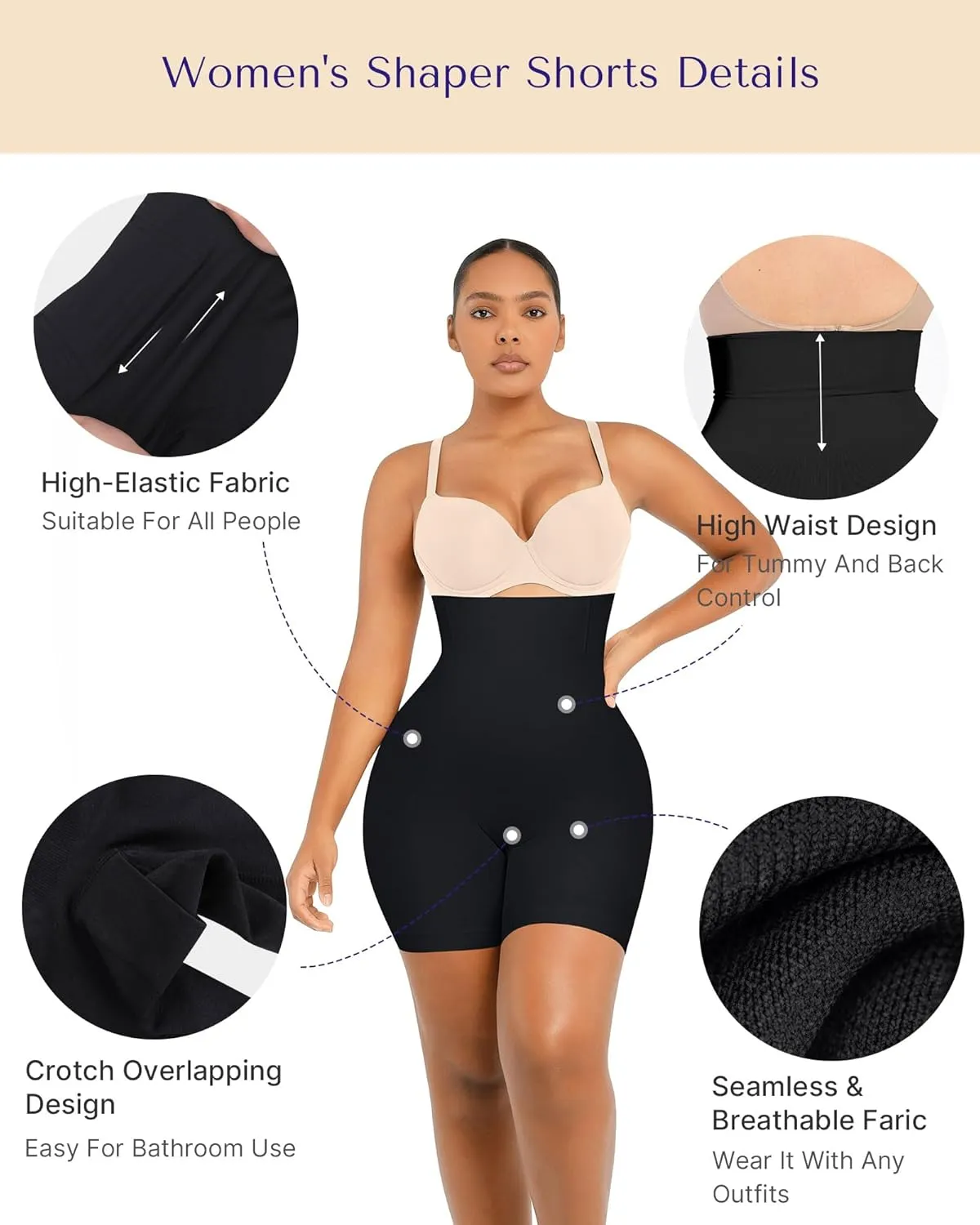 SHAPELLX Shapewear Tummy Control Seamless High Waisted Body Shaper Waist Slimming Thong Underwear Girdle Tummy Slimmer