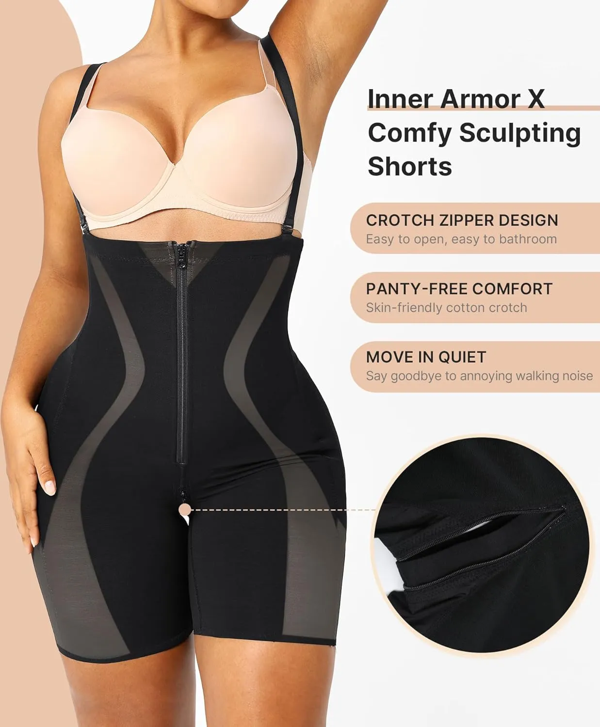 SHAPELLX Shapewear Tummy Control Womens High Waist Body Shaper Shorts Butt Lifting Shapewear Bodysuit Moldeadoras