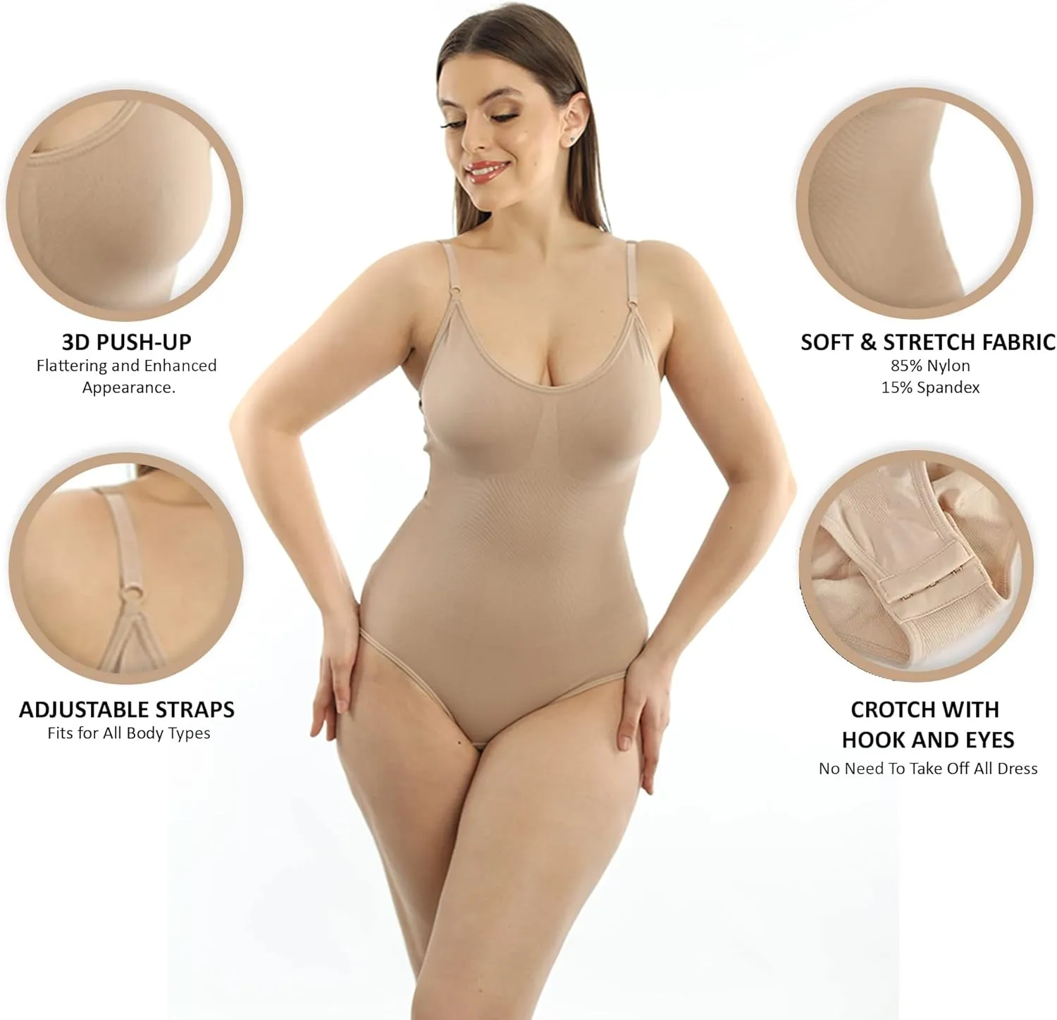 Shapewear Bodysuit for Women Tummy Control Bodyshaper Waist Slimming Body Sculpting Butt Lifter Tank Top Shapewear