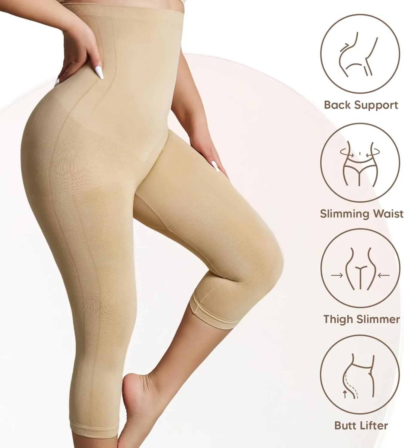 Shapewear Leggings for Women Tummy Control High Waisted Seamless Body Shaper Butt Lift Thigh Slimmer