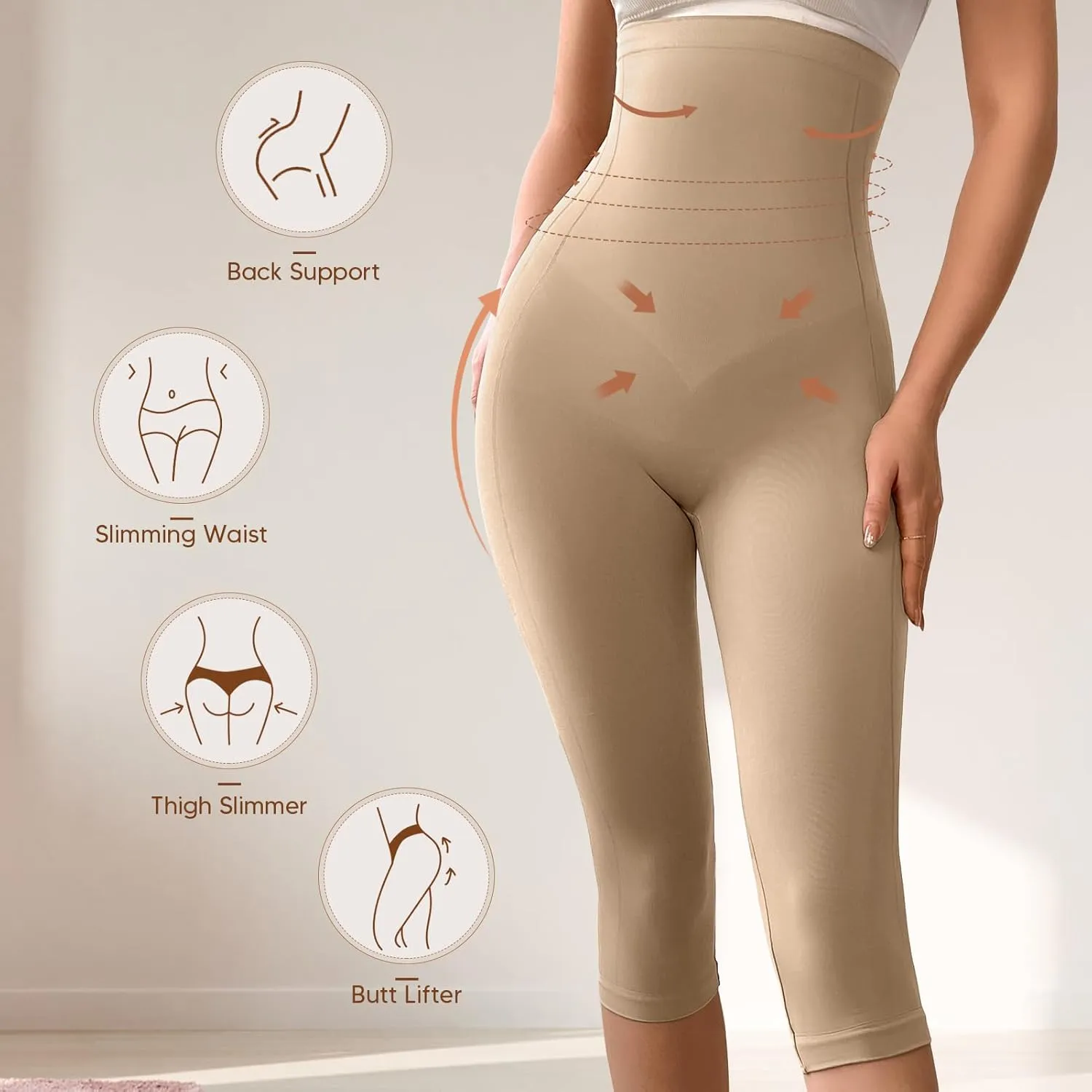 Shapewear Leggings for Women Tummy Control High Waisted Seamless Body Shaper Butt Lift Thigh Slimmer