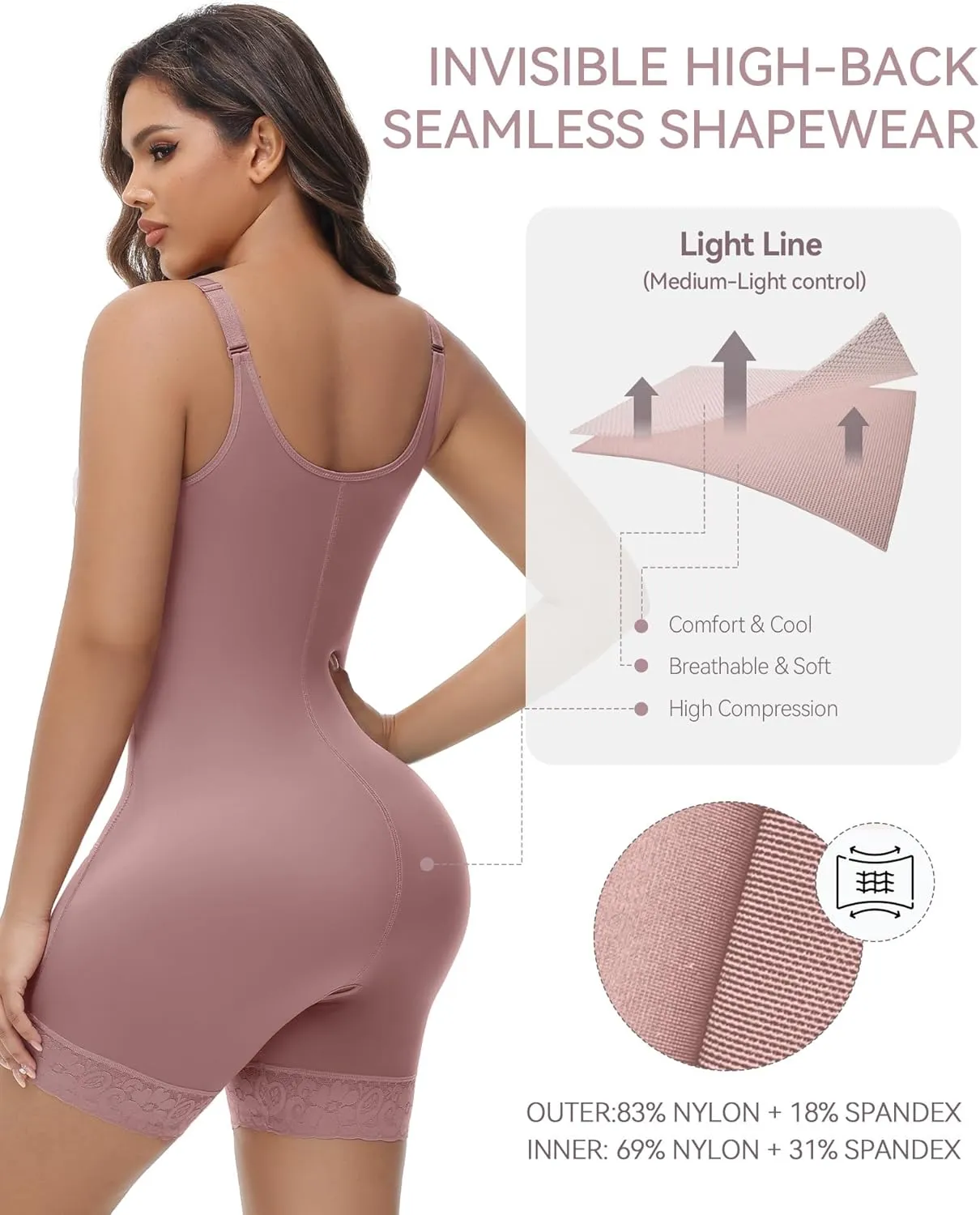 SHAPSHE Fajas Colombianas Shapewear for Women Tummy Control Seamless Postpartum Open Bust Body Shaper Butt Lifting