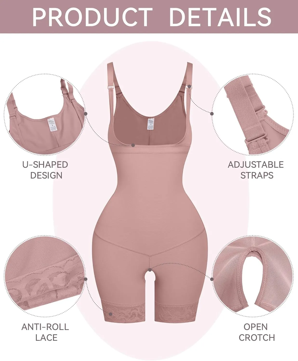 SHAPSHE Fajas Colombianas Shapewear for Women Tummy Control Seamless Postpartum Open Bust Body Shaper Butt Lifting