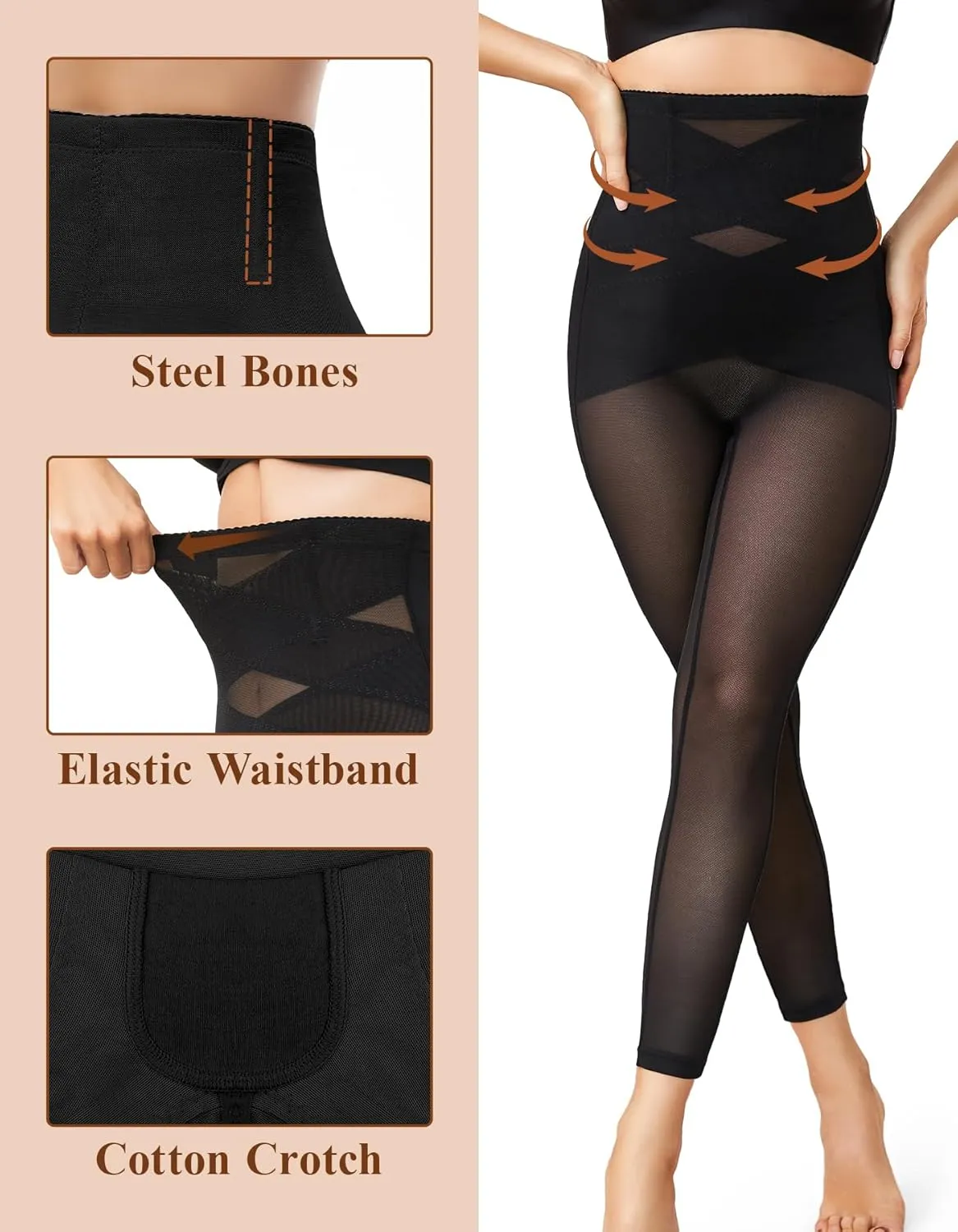 SIMIYA Shapewear Tummy Control Body Shaper for Women Compression Waist Trainer Girdle Thigh Slimmer Butt Lifting Shapewear