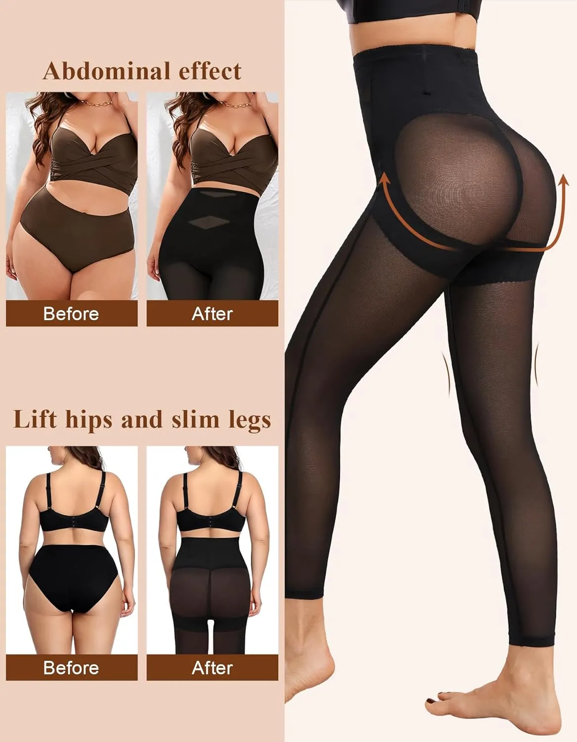 SIMIYA Shapewear Tummy Control Body Shaper for Women Compression Waist Trainer Girdle Thigh Slimmer Butt Lifting Shapewear