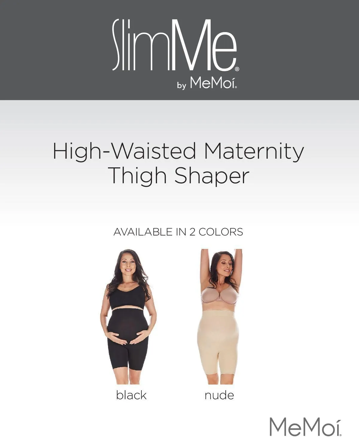 SlimMe High Waisted Maternity Shapewear, Maternity Thigh Shapewear, Flexible and Comfortable Support - Sizes Small to X-Large
