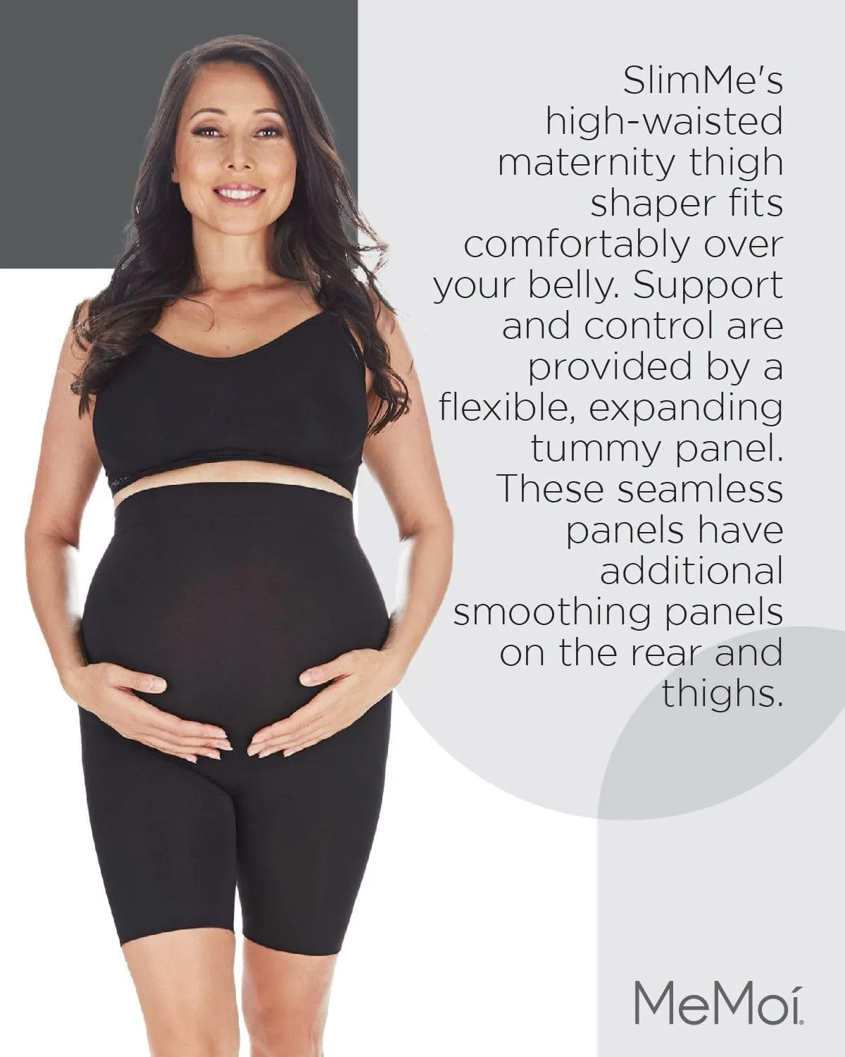 SlimMe High Waisted Maternity Shapewear, Maternity Thigh Shapewear, Flexible and Comfortable Support - Sizes Small to X-Large