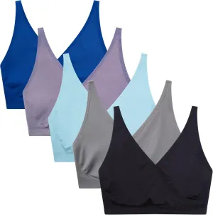 Suekaphin 5pack Nursing Bra Maternity Bra Breastfeeding Sleeping/Sleep Bra Pregnancy Women's Seamless Bralette Wirefree