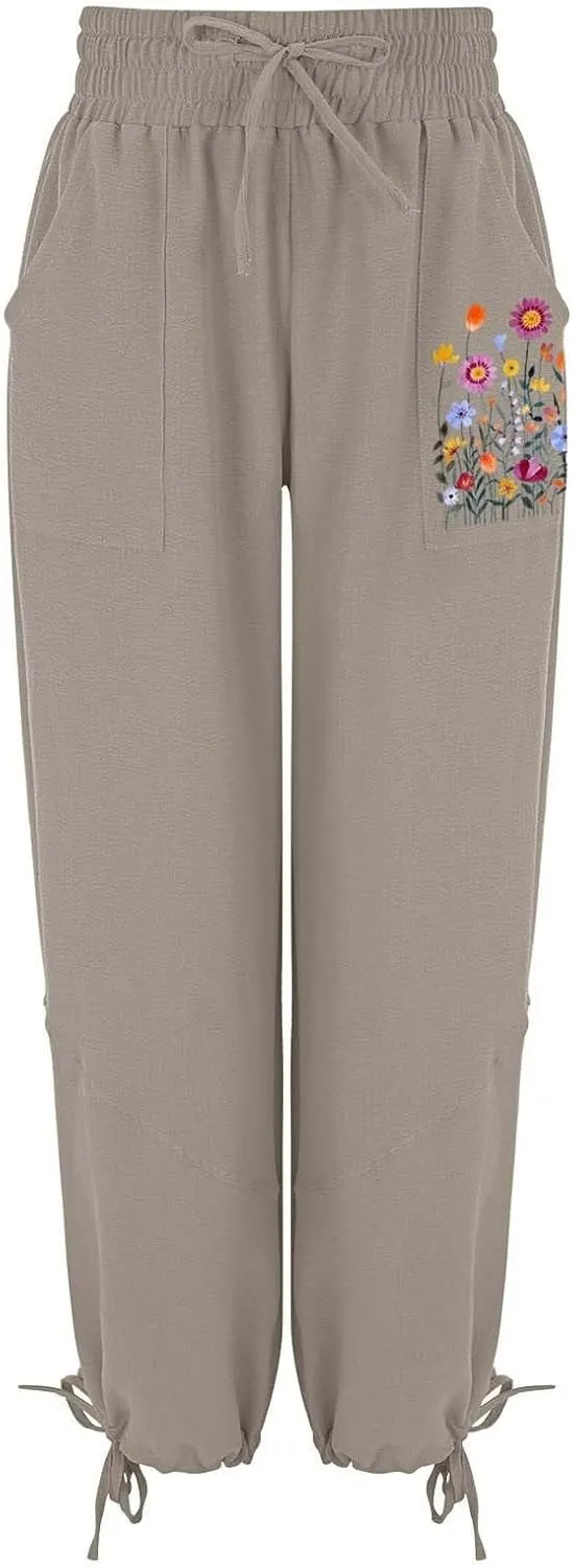 Sweatpants for Women Sweatpants Casual Baggy Drawstring Joggers Elastic Bottom Workout Tapered Trousers Drawstring