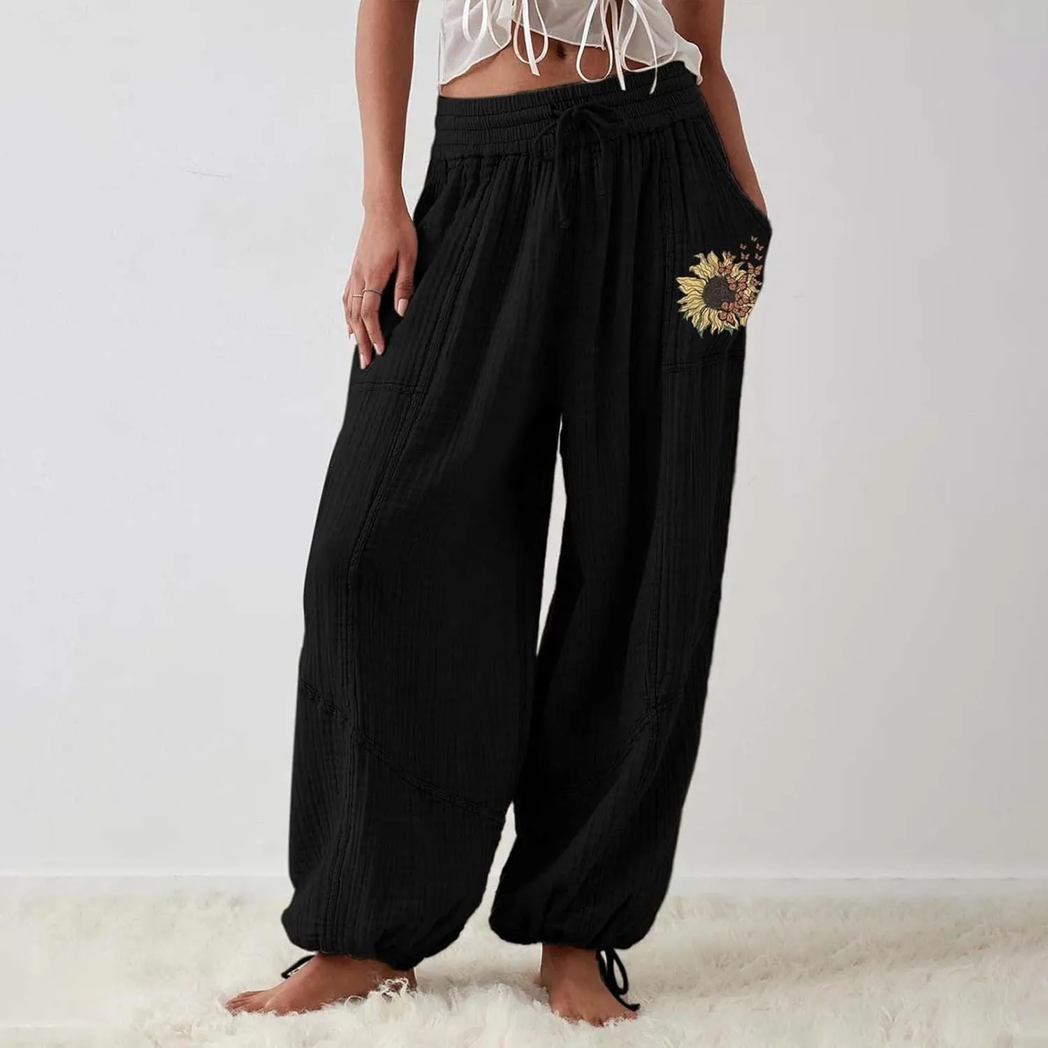 Sweatpants Women Baggy 2024 Pants Workout High Waisted Yoga Pants with Pockets Black Jogger Women Women Pants 2024