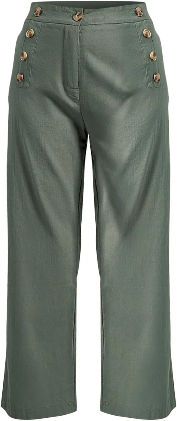 Sweats for Women Long Drawstring Casual Linen Elastic Women Leg Solid Cotton Pants Sports Athletic Lounge Pants with