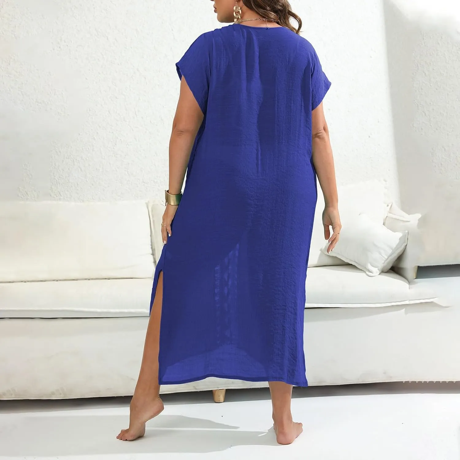 Swimsuit Cover Ups Dress for Women Bikini Summer Beach Crochet Hollow Out Coverups Long Dresses Swimwear Bathing Suit
