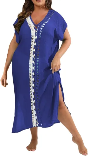 Swimsuit Cover Ups Dress for Women Bikini Summer Beach Crochet Hollow Out Coverups Long Dresses Swimwear Bathing Suit