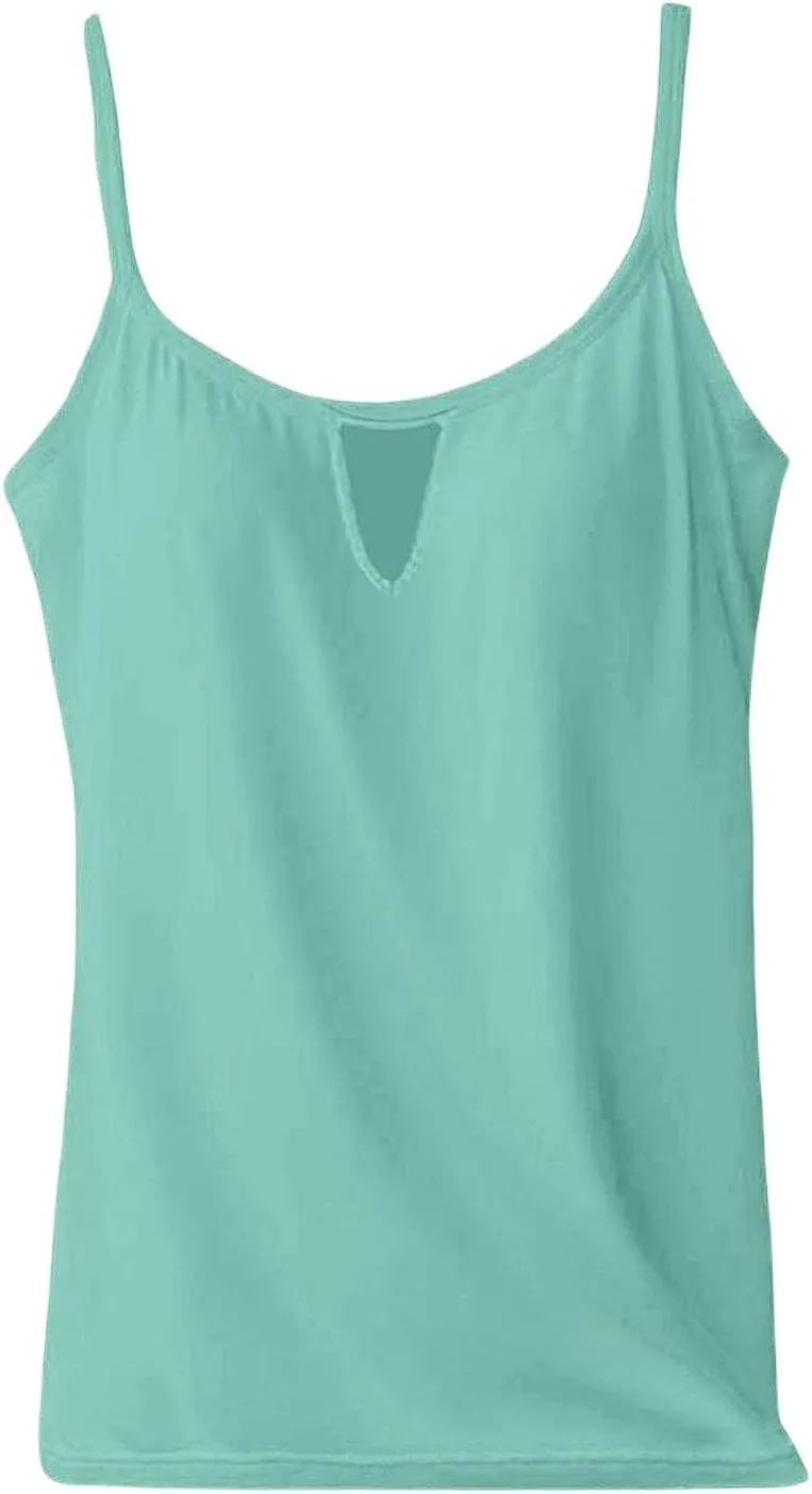 Tank Top for Women 2025 Summer Casual Basic Sleeveless Camisole Tops with Built in Bra Womens Undershirts