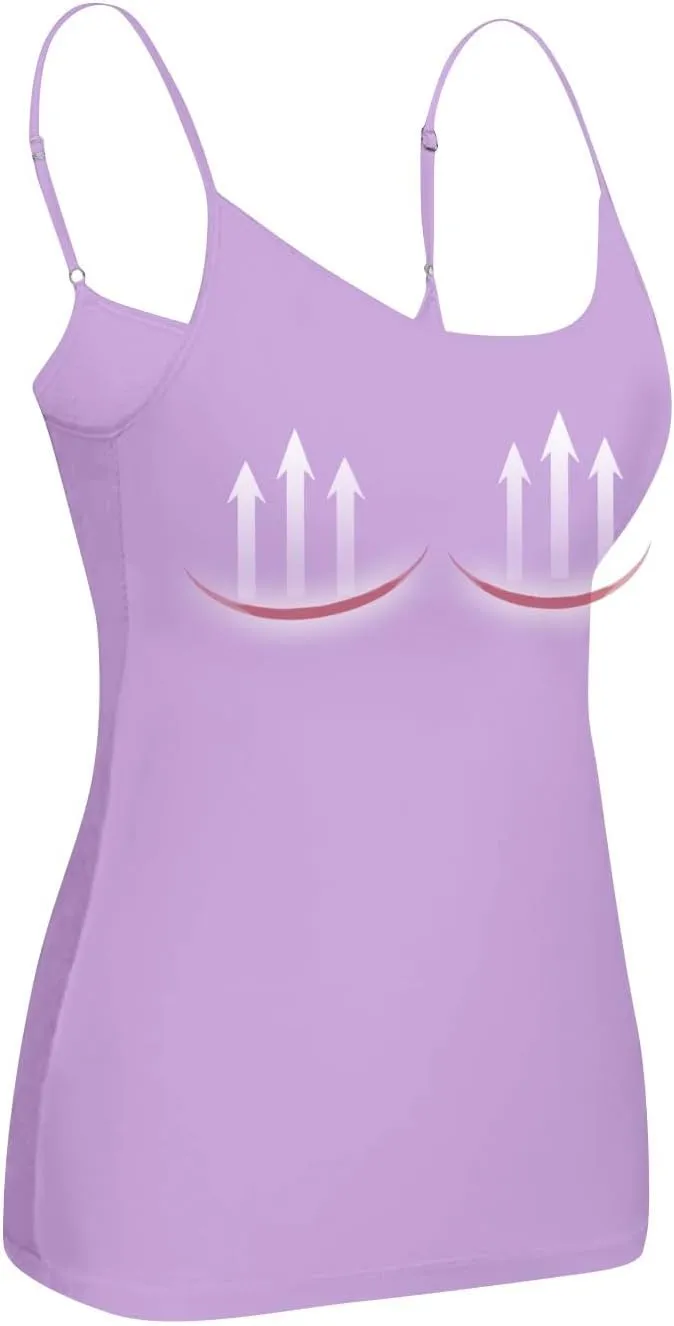 Tank Top with Built in Bra Camisoles for Women for Under Clothes Spaghetti Strap Cami 2025 Summer Clothes