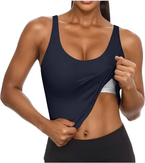 Tank Top with Built in Bra for Women Summer Basic Padded Yoga Shirts Shelf Bras Workout Camisole Casual Undershirt