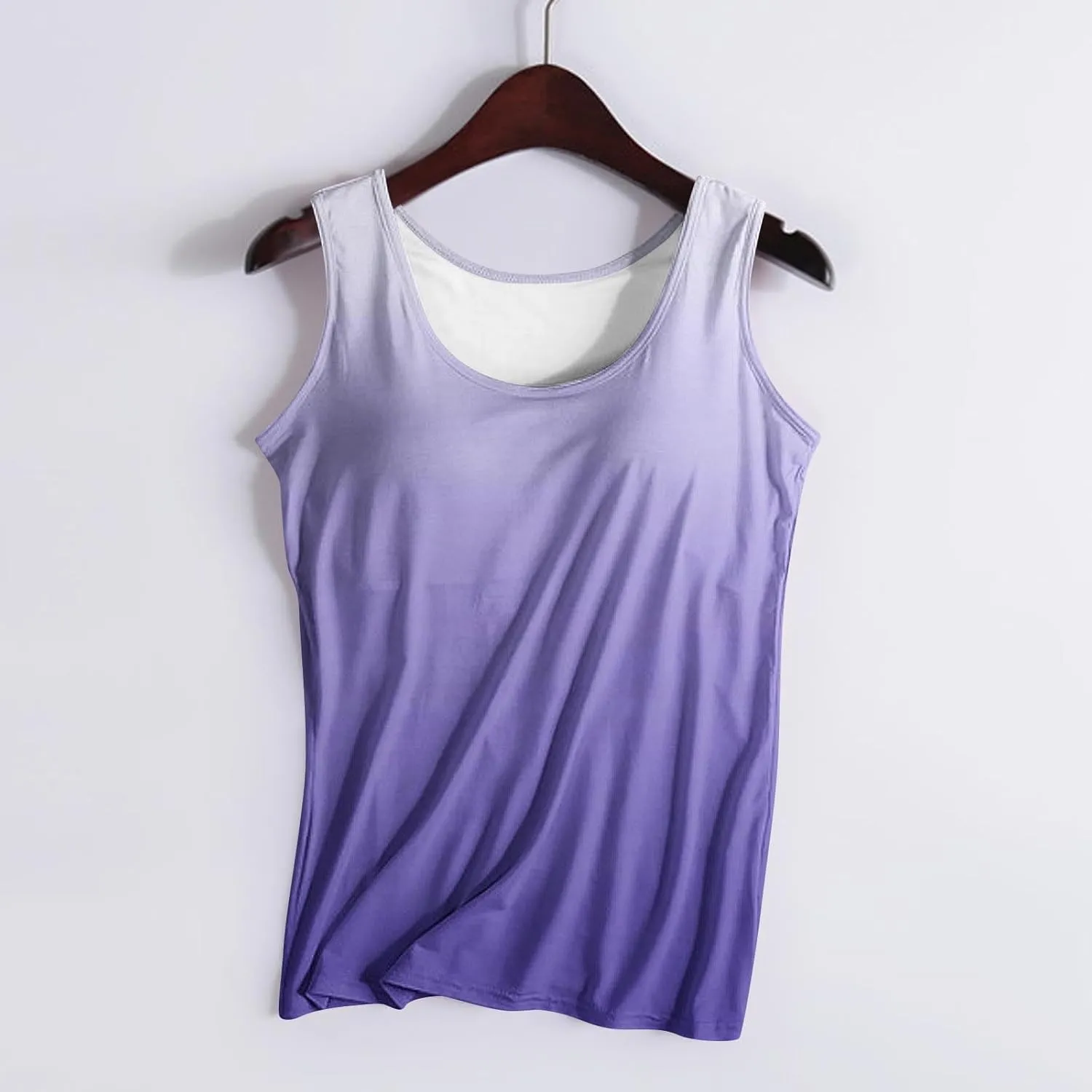 Tank Top with Built in Bra for Women Summer Lightweight Sleeveless Shirts Casual Basic Camisole Undershirts