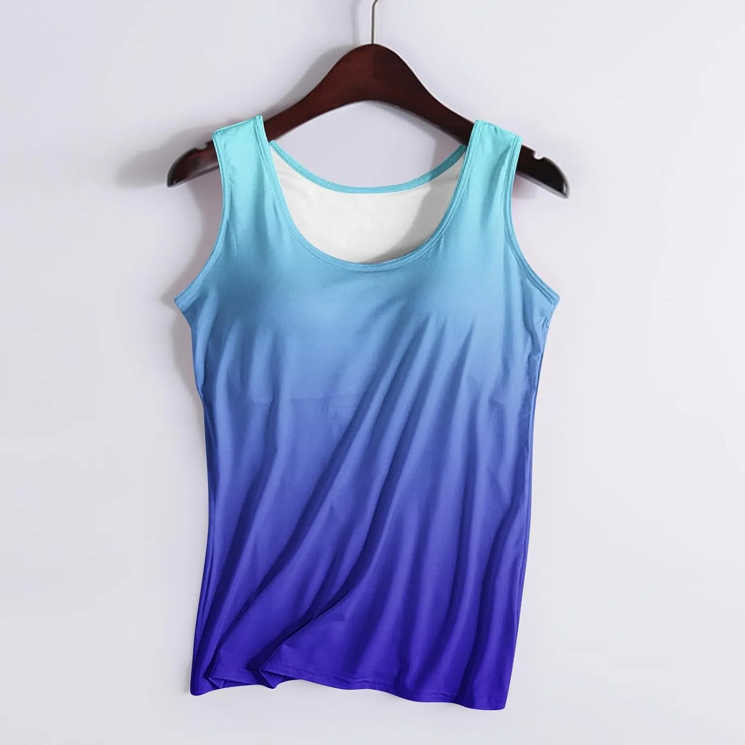 Tank Top with Built in Bra for Women Summer Lightweight Sleeveless Shirts Casual Basic Camisole Undershirts