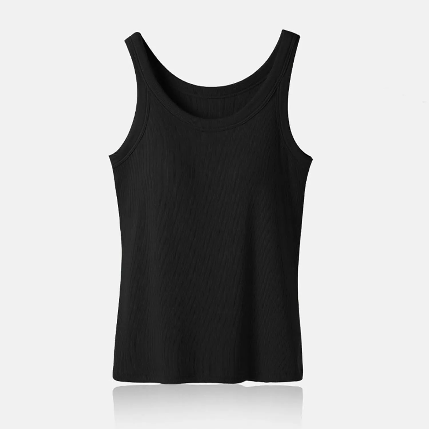 Tank Tops for Women 2025 Bulit in Bra Cotton Summer Workout Yoga Tops Slim Fit Ribbed Sleeveless Basic Tee Camisole