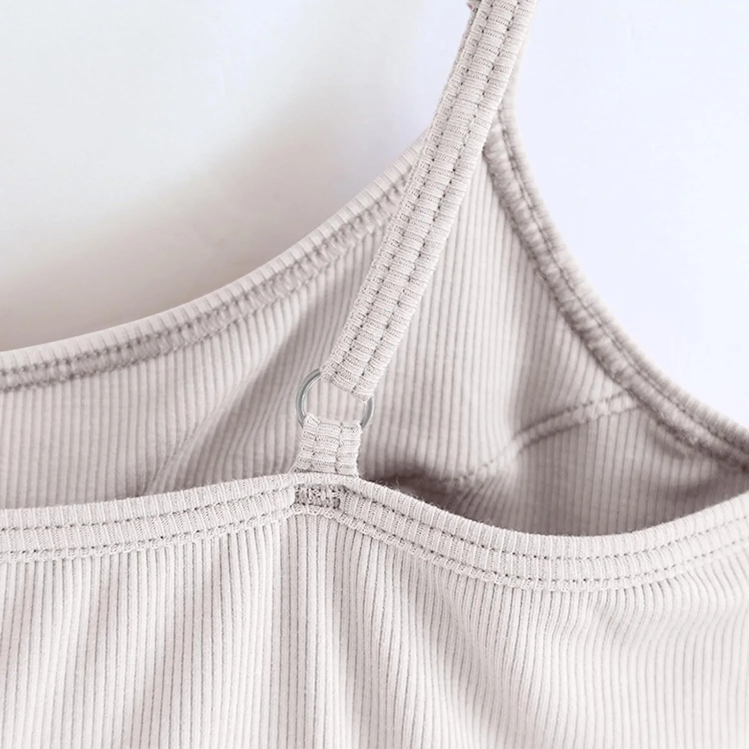 Tank Tops with Built in Bra for Women Ribbed Knit Solid Basic Padded Sport Bras Regular Fit Stretch Workout Camisole